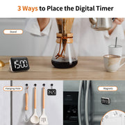 LABART Magnetic Kitchen Timer with Count Up Countdown 2 Brightness and Volume Levels